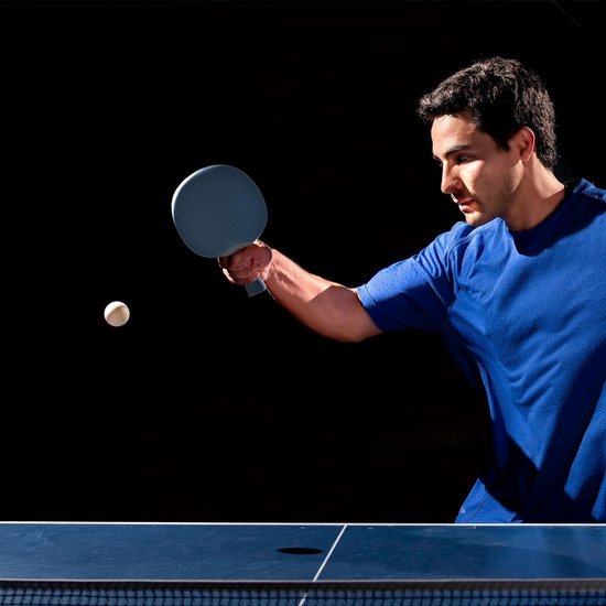 JOOLA Tafeltennisset, tafeltennisset met 4 tafeltennisbatjes, tafeltennisballen en draagtas (neon