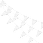 LUQ – Luxe Metallic wit Slingers – Vlaggenlijn 10 Meter - Verjaardag Slinger Versiering Feestversiering Vlaggen Decoratie