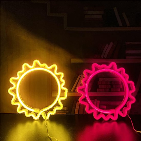 Lumière de Décoration artistique LED – Enseigne au néon rouge avec USB/batterie – Assiettes LED