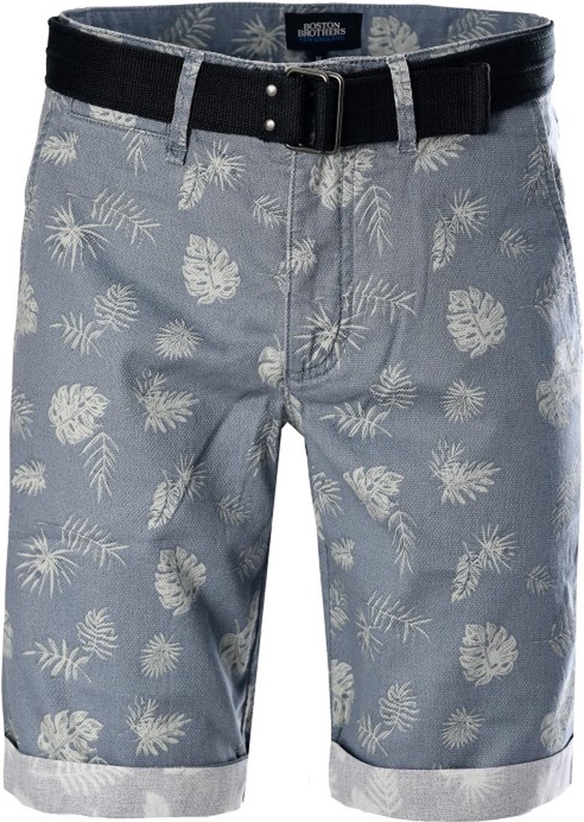 Boston Brothers bermuda - heren bermuda - 7042 - blauw print - maat M