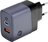 Forcell - Adaptateur - avec connexions USB C et USB A - 4A 45W - Quick Charge 4.0 - Grijs