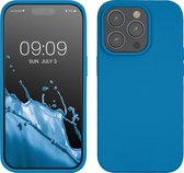 kwmobile telefoonhoesje geschikt voor Apple iPhone 14 Pro - Hoesje met siliconen coating - Smartphone case in Caribisch blauw