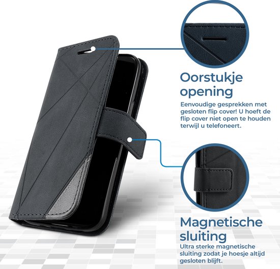Étui pour iPhone XR Bookcase - Cuir - Portefeuille - Étui à livres - Portefeuille - Étui à rabat - Apple iPhone XR - Zwart