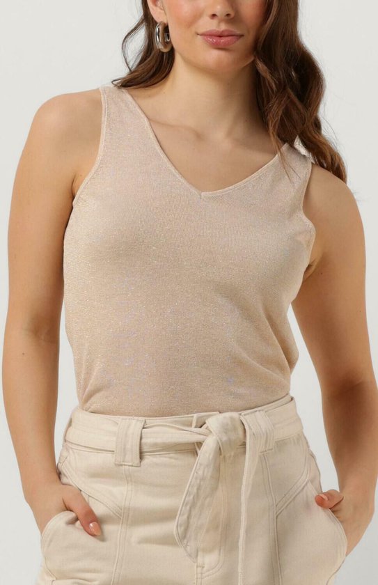 Minus Carli Knit Top Tops & T-shirts Dames - Shirt - Goud - Maat XXL