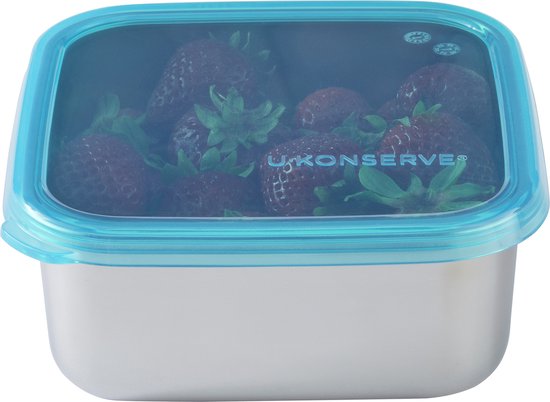 U-Konserve - récipient alimentaire carré en acier inoxydable avec couvercle en silicone - 900ml - sarcelle des îles