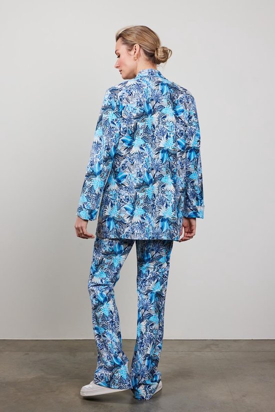 DIDI Dames Travel blazer Mida in offwhite with blue azur Fusion print maat 46