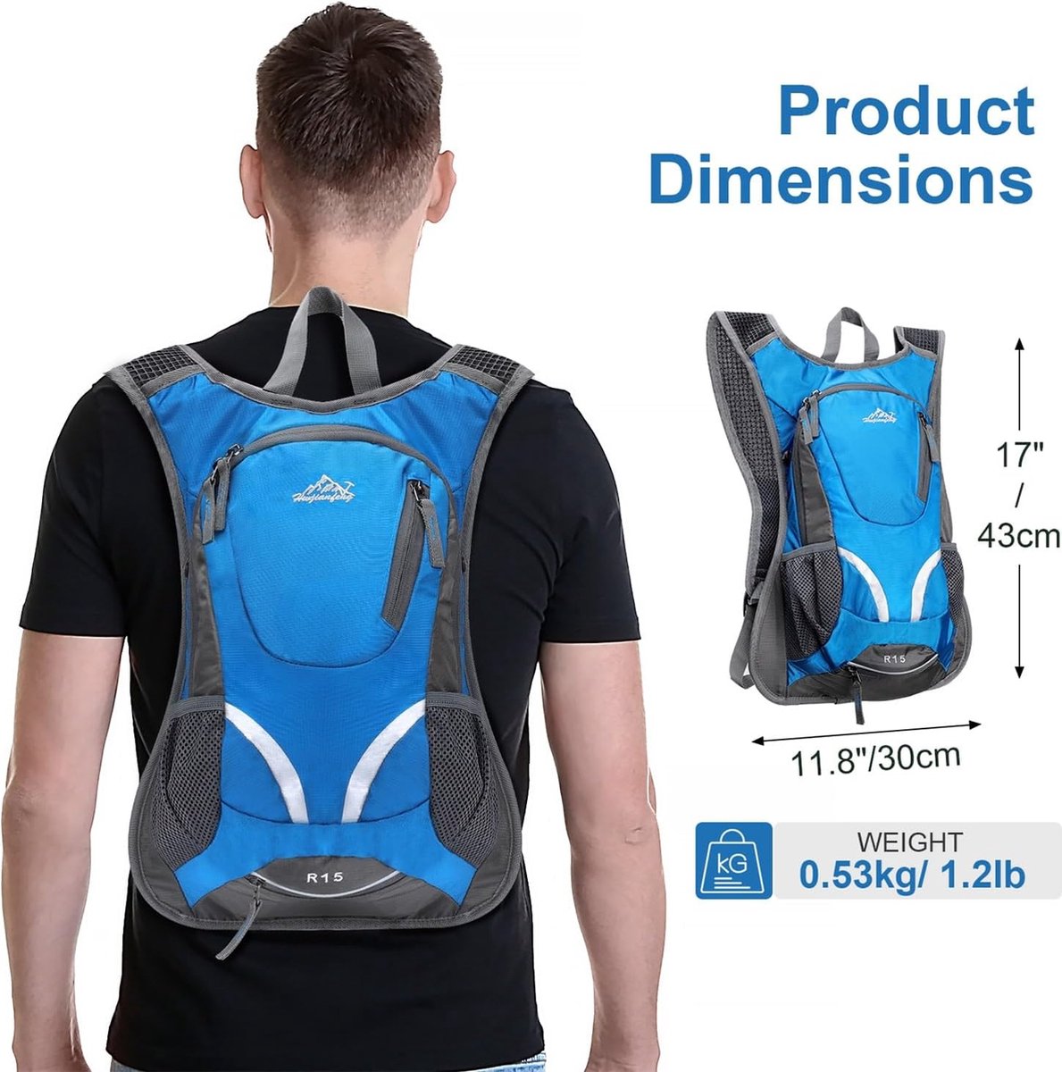 Sac à Dos De Vélo Lollanda – 220g, étanche, Respirant, Bandes Réfléchissantes, Pour VTT, Camping, Rando