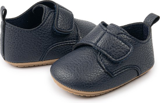 Babyschoentjes – Eerste loopschoentjes - PU Leer - Maat 20-21 - 13cm - Donkerblauw - Merkloos