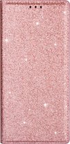 Coque adaptée pour Samsung Galaxy A55 - Bookcase - Porte carte - Portefeuille - Glitter - TPU - Or Goud