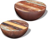 vidaXL Table basse en forme de bol 2 pièces en bois recyclé massif