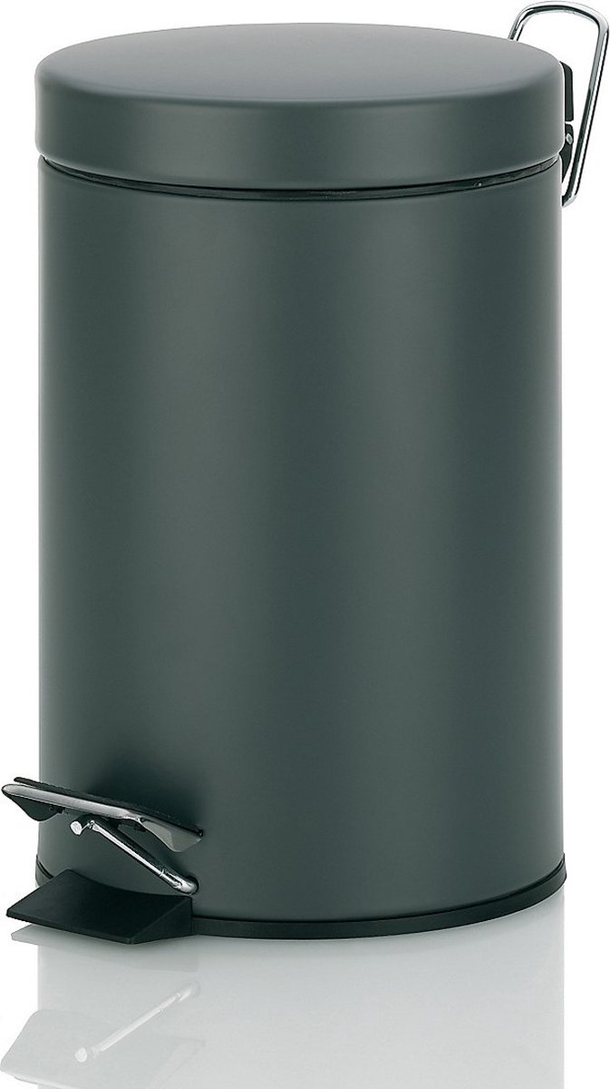 Goedkoopste Monaco Pedaal Afvalemmer - 3 l - Donker Grijs - Kela