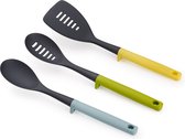 Joseph Joseph Duo Opal - Ustensiles de Cuisine avec Support Set de 3 Pièces - Nylon - Multicolore
