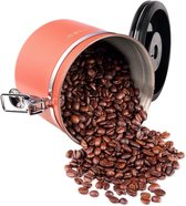 Koffieblik 1200 ml in 10 kleuren met doseerlepel Hoogte: 12cm koffieblikjes koffieblik van roestvrij staal, kleur: oranje