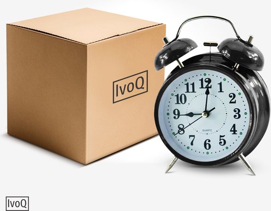 IvoQ Roze Wekker - Dubbele Bel - Retro Stijl - Moderne Functionaliteit