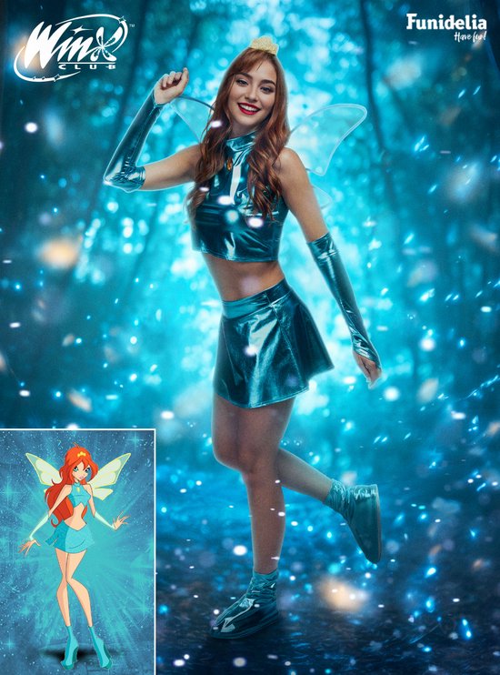 FUNIDELIA Déguisement Bloom pour femme - Winx Club - Taille : L - Blauw