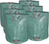 Tuinafvalzak 272 liter, set van 6 tuinzakken voor groenafval, zelfstaand en opvouwbaar, zelfoprichtende bladzak van robuust polypropyleenweefsel (PP) 150 gsm