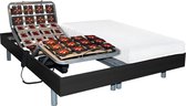 DREAMEA Elektrisch bed – bedbodem en matras – latex-instap CASSIOPEE III van DREAMEA - zwart - motoren OKIN - 2x70x190 cm L 190 cm x H 35 cm x D 140 cm