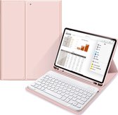 Mobiq - geschikt voor iPad Air 11 inch (2024) Hoes met Toetsenbord - roze