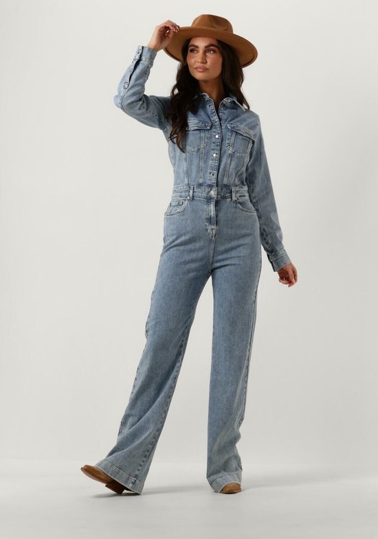 7 For All Mankind Luxe Jumpsuit Morning Sky Jumpsuits Dames - Lichtblauw