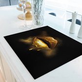 Inductiebeschermer Studio Wallz - Golden Lips | 58.3 x 51.3 cm | Keukendecoratie | Bescherm mat | Inductie afdekplaat