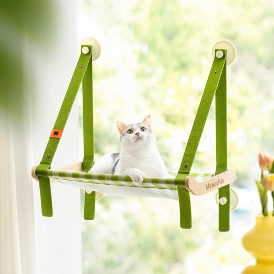 Neuytiky Kattenhangmat voor raam, kattenhangmat, vensterligstoel voor katten, vensterbank, kattenligstoel, inklapbaar van pluche, kattenbed