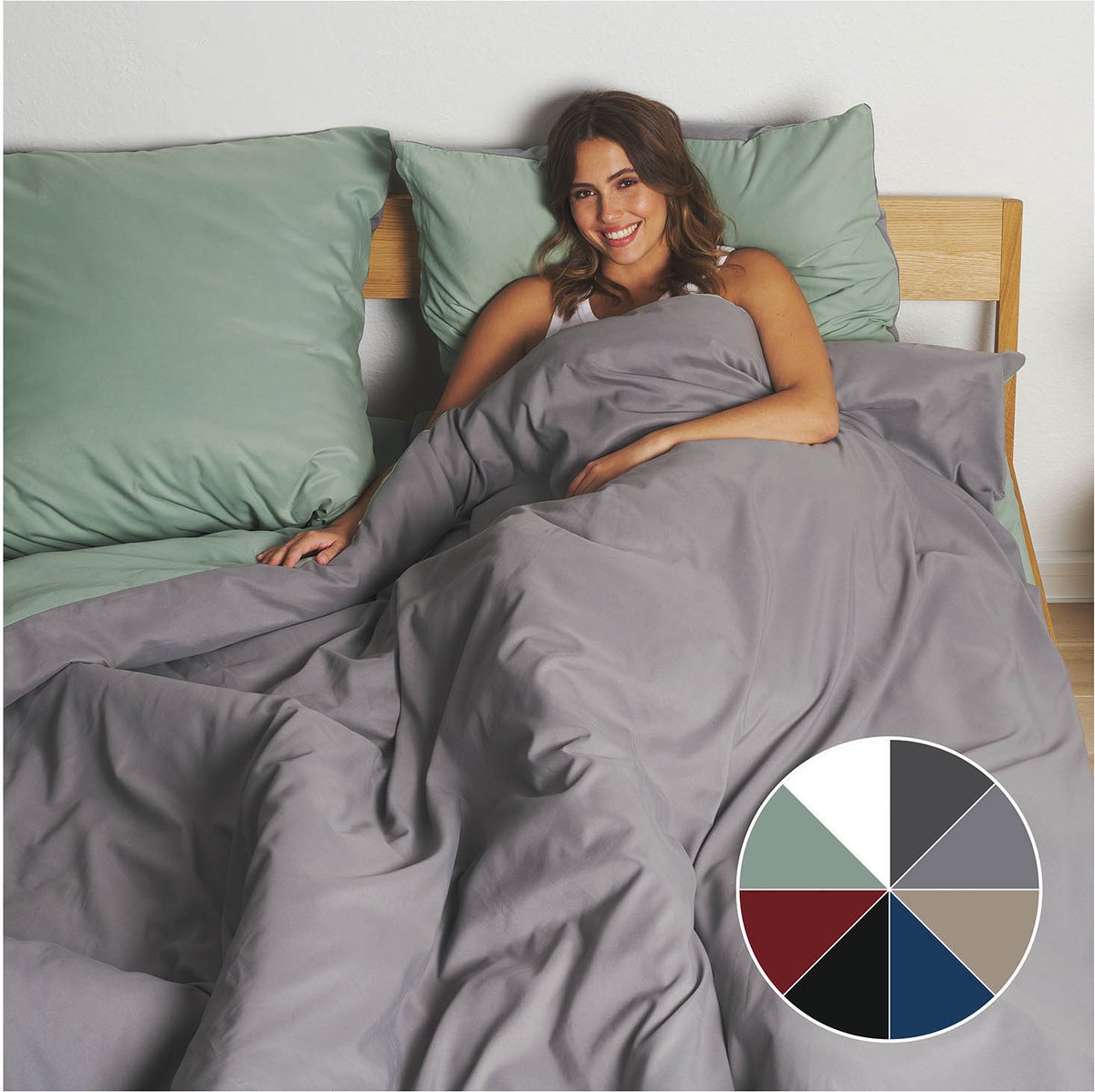 Blumtal beddengoed 140 x 200cm kussensloop 40 x 80cm - superzachte dekbedovertrekset, 2-delig, Grijs/Moonlight grijs