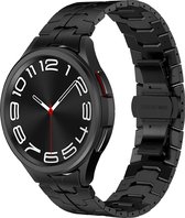 YONO Stalen Vlinder Bandje 20mm - Horlogebandje geschikt voor Samsung Galaxy Watch 6/5/4 (40/43/44/47mm Classic & Pro) - Zwart