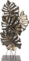 MISOU Ornament - op Voet voor Binnen op Standaard - Decoratie - Monstera - Goud - 57cm - Metaal