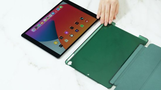 YONO Hoes geschikt voor iPad 9 10.2 inch - 9e Generatie - 8e - 7e - 2021 - 2020 - 2019 - Case Cover - Tablet Hoesje - Donkergroen