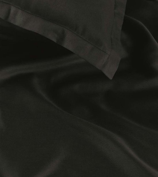 Ambiante Satin Uni dekbedovertrek - Lits-Jumeaux - 240x200/220 cm - Zwart van Ambiante — afbeelding 5