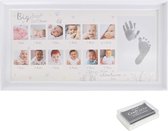 12 maanden jubileum van een pasgeborene baby handafdruk en voetafdruk fotolijst met herbruikbare inkt baby kinderkamer decor uniek aandenken