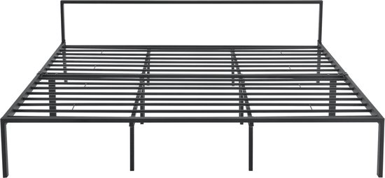 In And OutdoorMatch Stalen Bed Reta - Bedframe - Met bedbodem - 180x200 cm - Mat Zwart - Modern Design