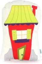 Kussen HappyFriday Little W Multicolour Huis 40 x 30 cm