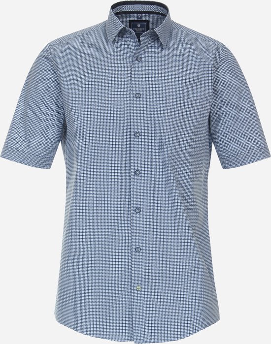 Redmond comfort fit overhemd korte mouw popeline blauw dessin . bol