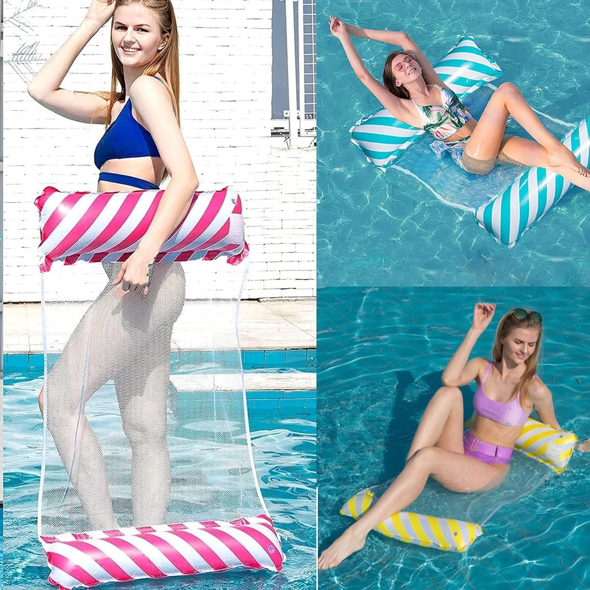 Waterhangmat - Water Hangmat - Luchtbed Zwembad - Luchtmatras Opblaasblaar - Zwembad - Strand - Waterspeelgoed - Vakantie - Must Have Voor In De Zomer!