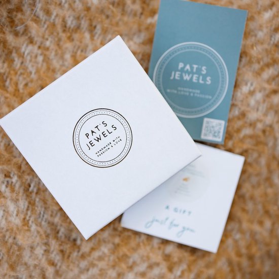 Pat's Jewels Boucles d'oreilles d'oreilles - Boucles d'oreilles femme - Pendentif Natuursteen - Plaqué Argent - Bleu Bébé