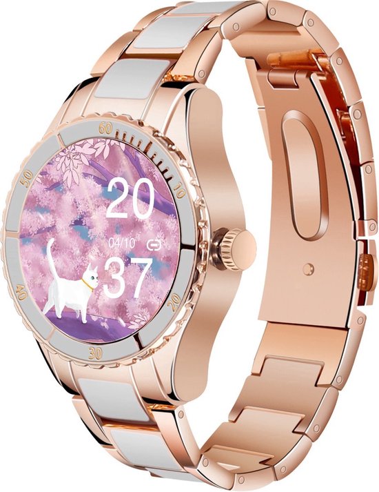 Darenci Smartwatch Timeless - Smartwatch dames - Smartwatch Heren - Horloges voor mannen en vrouwen - Horloge - Activity tracker - Stappenteller - Bloeddrukmeter - Hartslagmeter - Wit