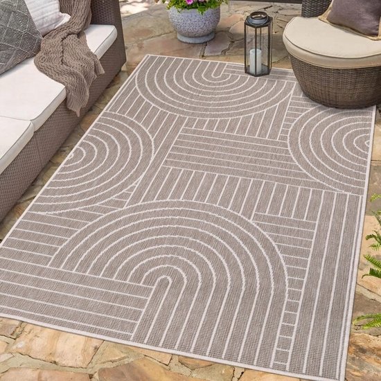 Flycarpets Binnen & Buitenkleed Omkeerbaar - Rio Indoor & Outdoor - Beige - 120x170 cm