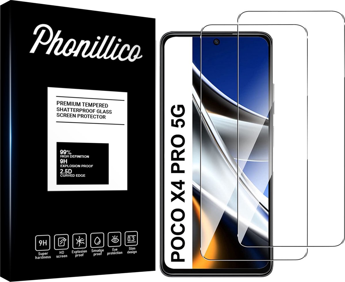 Screenprotector voor Xiaomi Poco X4 Pro 5G - 2 stuks Beschermglas van glas Transparante glazen schermbeschermfolie