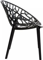 In And OutdoorMatch Trendy chaise Trace - Avec dossier - Maison ou salon - Zwart - Hauteur d'assise 45cm