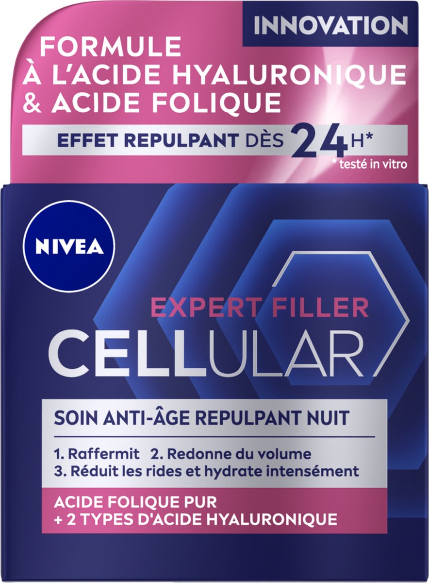 NIVEA CELLular Expert Filler Anti-Age - Nachtcrème - Ouder wordende huid - Hyaluronzuur - Collageen - 50 ml - NIVEA