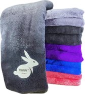 Ribbi - Premium microvezel handdoek, inclusief opbergtas – geschikt voor fitness & sport, strand, yoga, badhanddoek, sauna en meer – 40x100cm - Antraciet