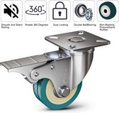 4 Zwenkwielen 50mm + Schroeven | Zwaarlastwielen 200KG - Zwenkwielen Voor Meubels | Zwenkwieltjes voor een Trolley - ® 4 Zwenkwielen 75mm + Schroeven | Zwaarlastwielen 200KG - Zwenkwielen Voor Meubels | Zwenkwieltjes voor een Trolley - Meubelzwen