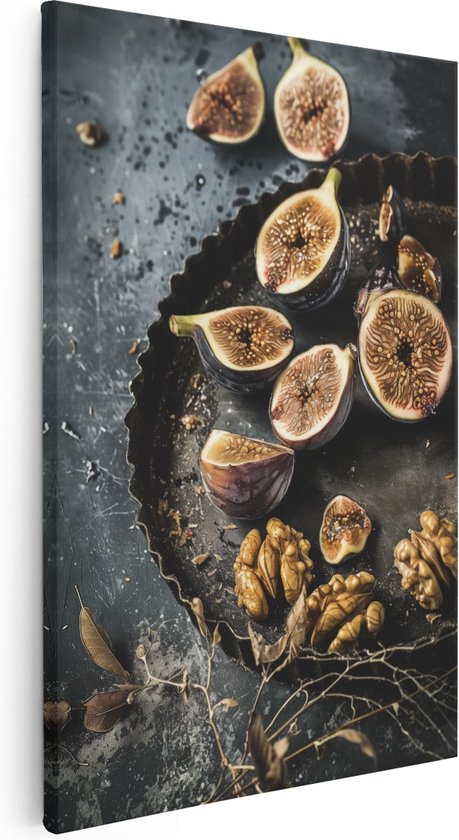 Tableau Artaza Figues et noix sur une assiette - 40x60 - Décoration murale - Photo sur toile - Impression sur toile