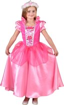 Magic By Freddy's - Koning Prins & Adel Kostuum - Prinses Rosa Linda - Meisje - Roze - Maat 98 - Carnavalskleding - Verkleedkleding