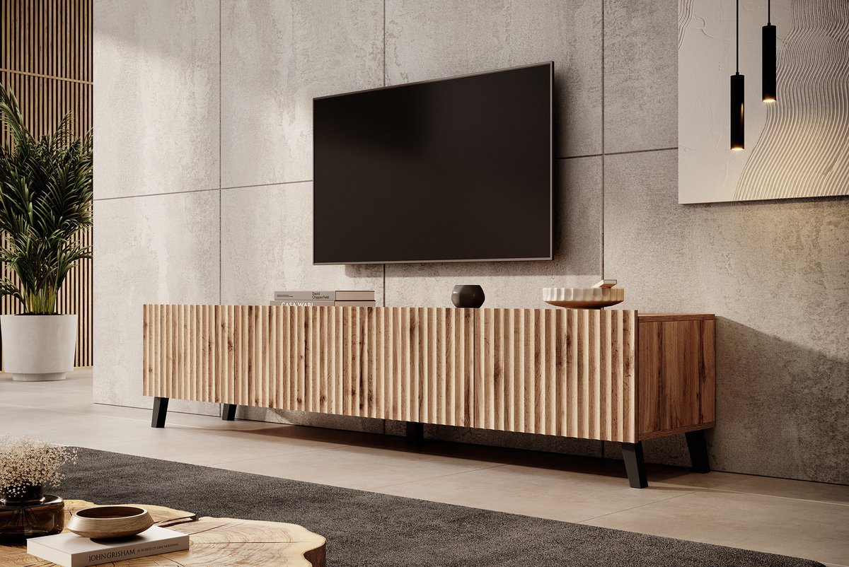 MEUBELLA TV-Meubel Pepinos 2 - Eiken - 200 cm Bruin