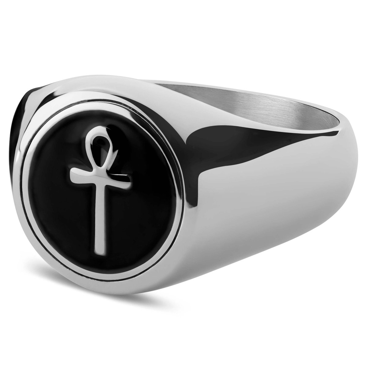 Stalen Ankh Zegelring