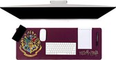 Harry Potter Hogwarts Crest Bureaumat 40 cm x 80 cm - Grijs - Een maat - Bureaubladblotter voor kantoor en thuis Desk Mat