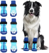 3 paar indoor anti-slip sokken voor honden, zachte verstelbare pootbescherming met klittenbandsluiting, voor hardhouten vloeren binnenshuis, hondensokken voor kleine, middelgrote en grote