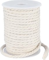 Macrame Garen 6mm, Katoenen Koord 30m, Macrame Koord Wit 6 mm, Katoenen Koord, Dik Gevlochten Koord, Katoenen Touw voor Ambachten, Tuinieren, Verpakking, Decoratie